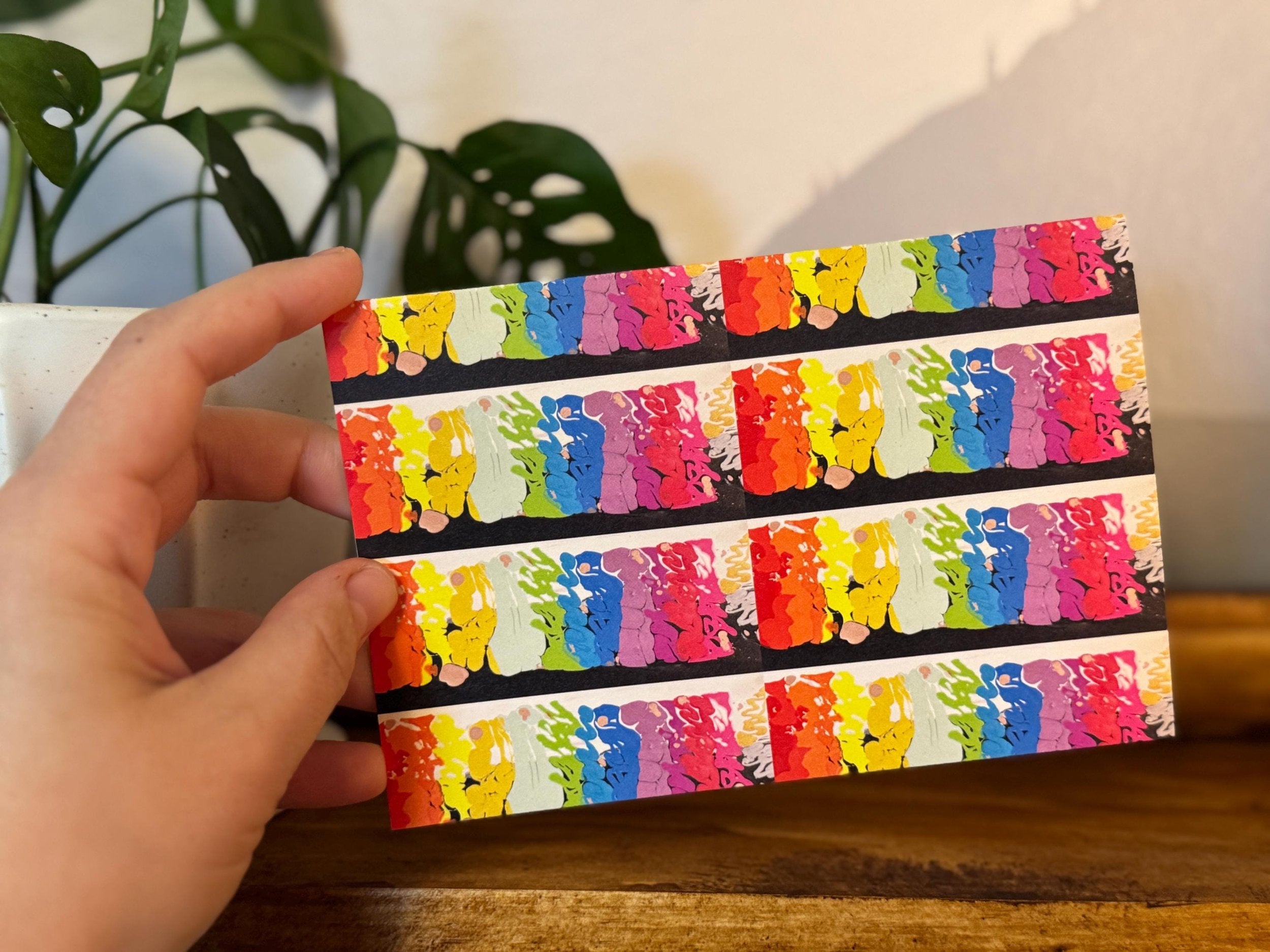 Abstract Rainbow Card - 4"x6" -  Blank Inside - 100% PCW Paper