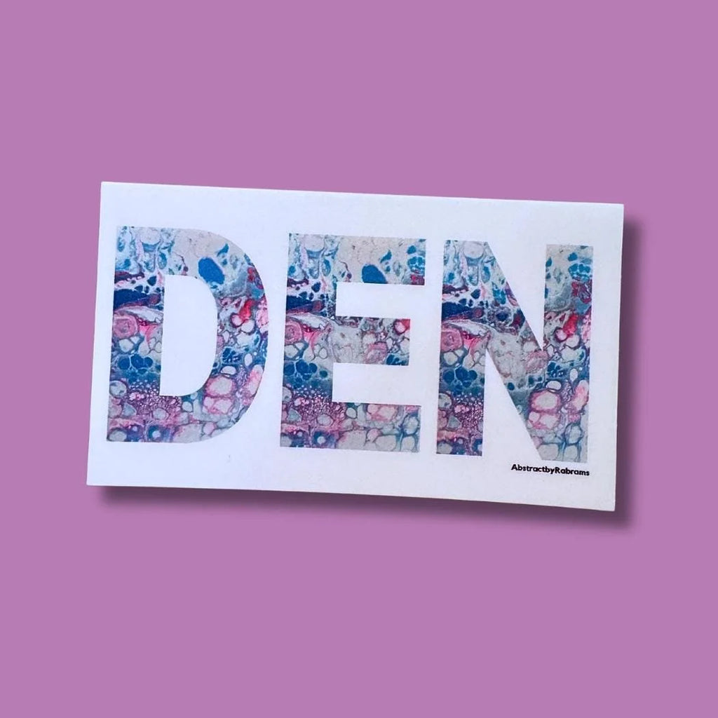 Denver Abbreviation "DEN" Stickers - 3"x1.75" - Vinyl - Weatherproof