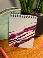 Pink and White Spiral Notepad with Soft Touch Cover  - 5.5x4.25