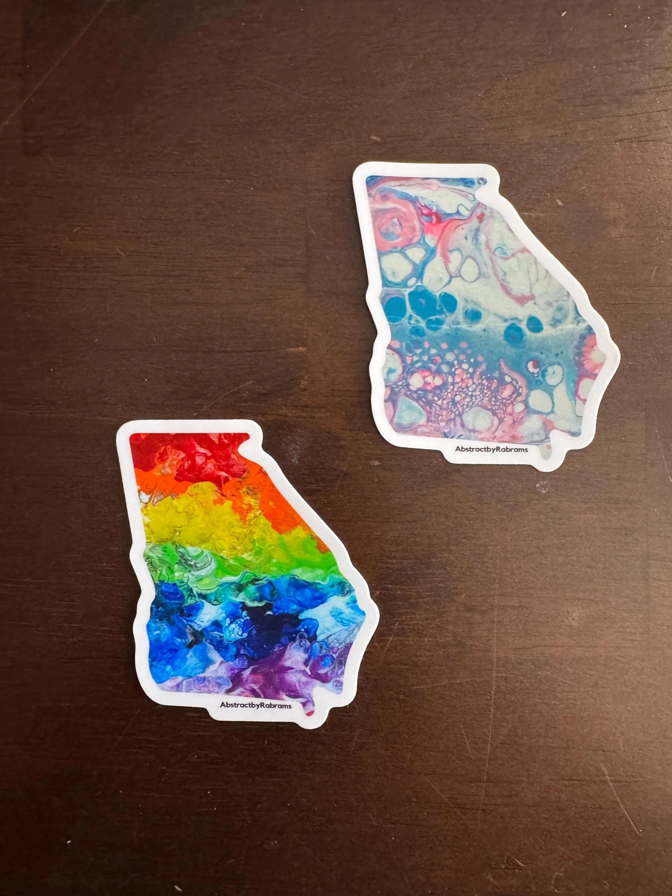 Georgia State Vinyl Sticker - 2.97” x 2.53" - Weatherproof - Colorful - Trans Pride, Rainbow, LGBTQ+