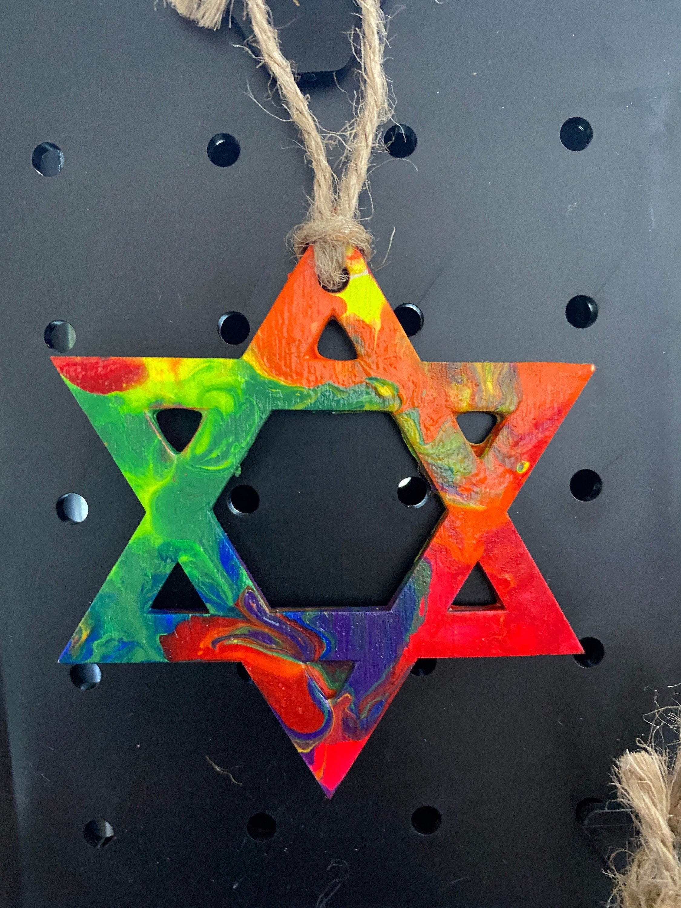 Rainbow Jewish Star decorations - Window Hanging, Wall Hanging, Gift Tags
