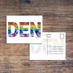 Denver Abbreviation Postcard - DEN -  4.25"x5.5" - Rainbow
