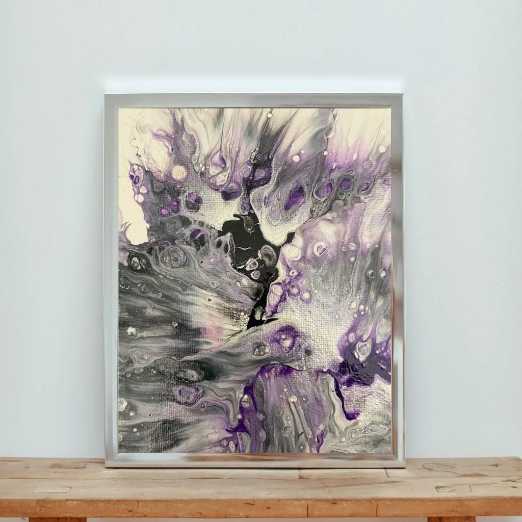 Purple, Black, Gray, Silver Art Print - Asexual Pride