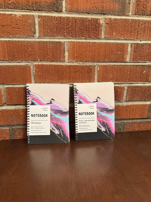 Abstract Pastel Soft Touch Cover Spiral Journal -  5.5"x8"