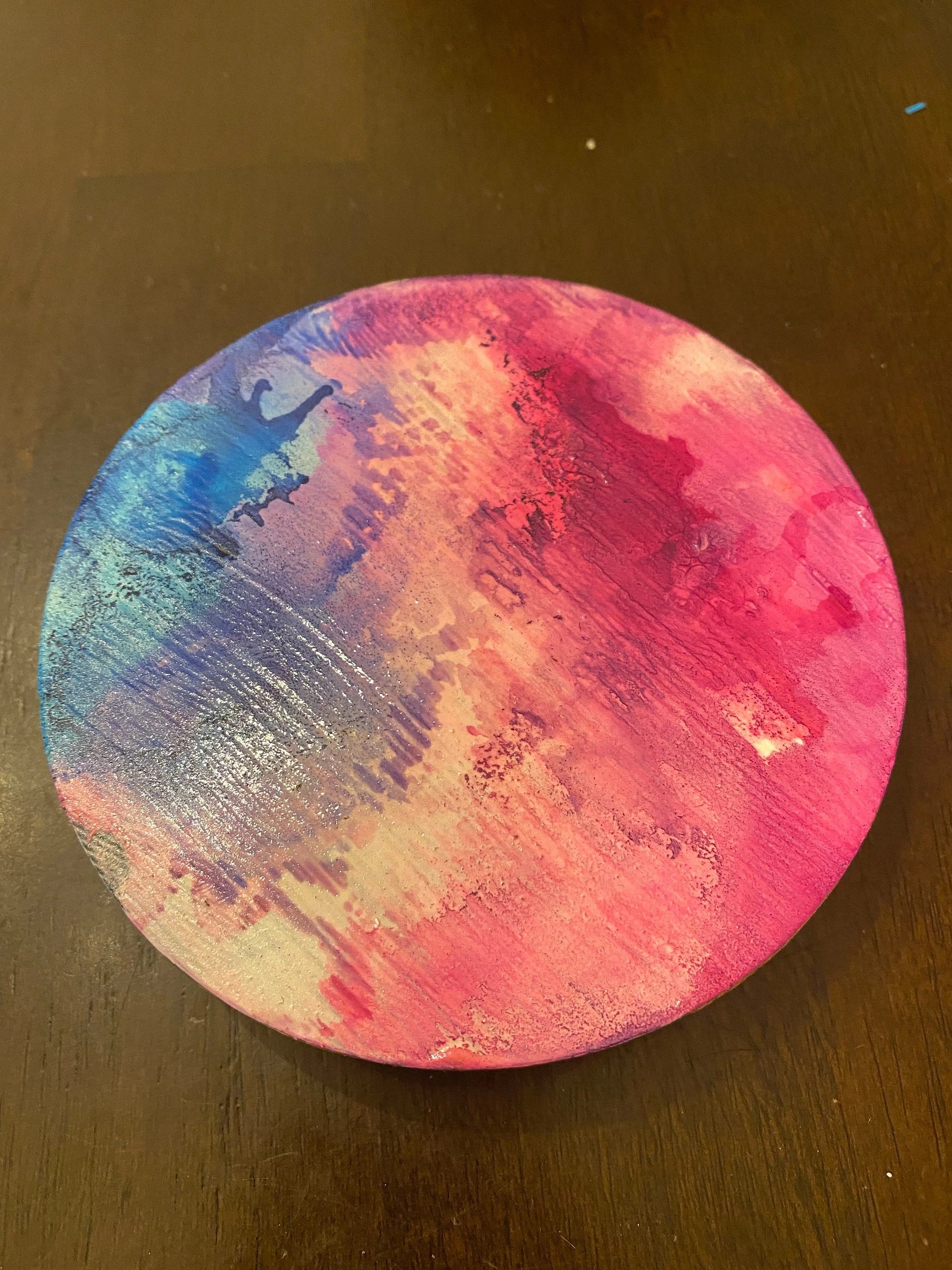 Upcycled Alcohol Ink Trivets - 4 3/5" - Abstract Kitchen - Cork Backing - Suitable for Hot and Cold items