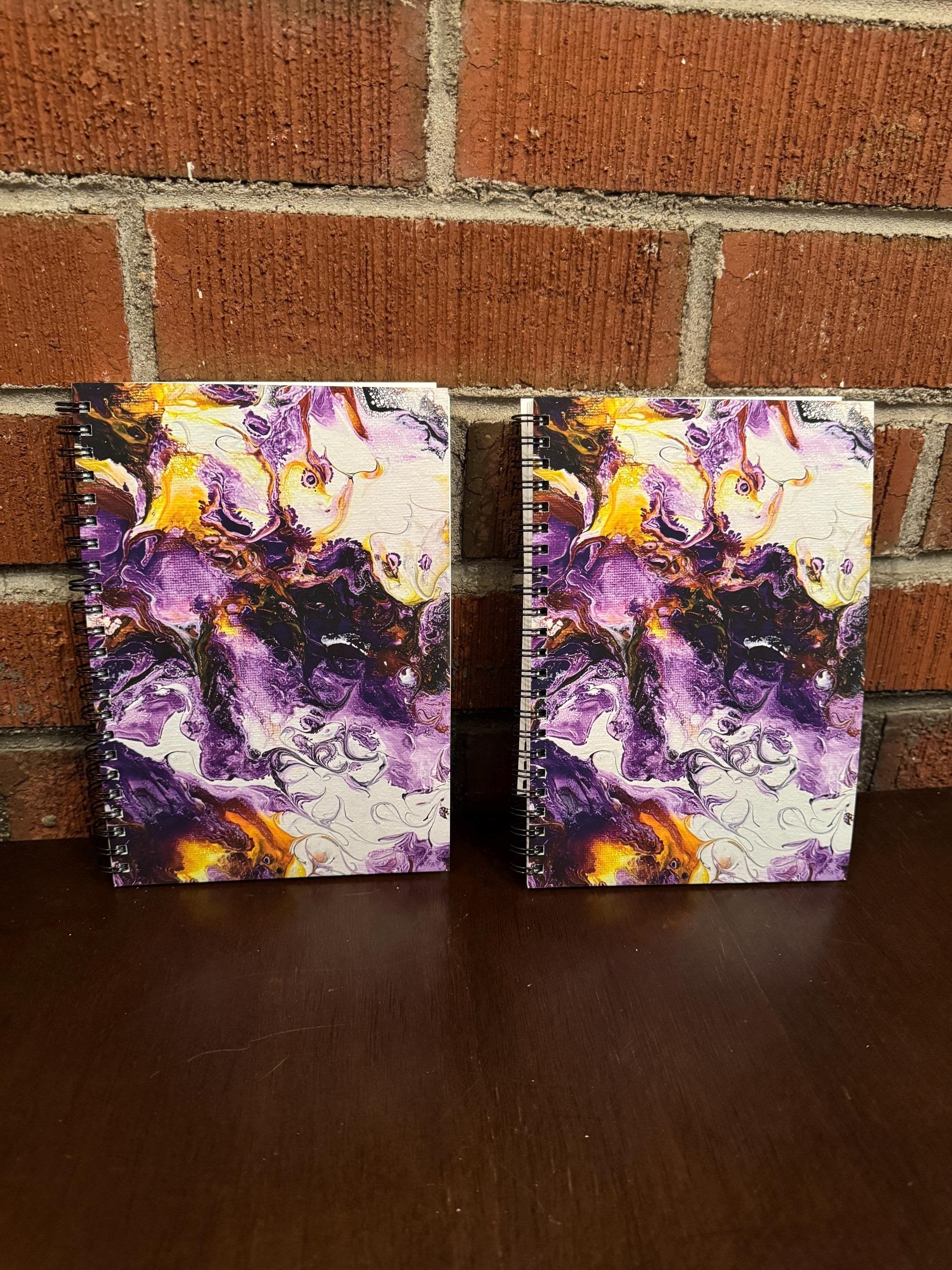 Purple and Yellow Soft Touch Cover Spiral Journal -  5.5"x8"