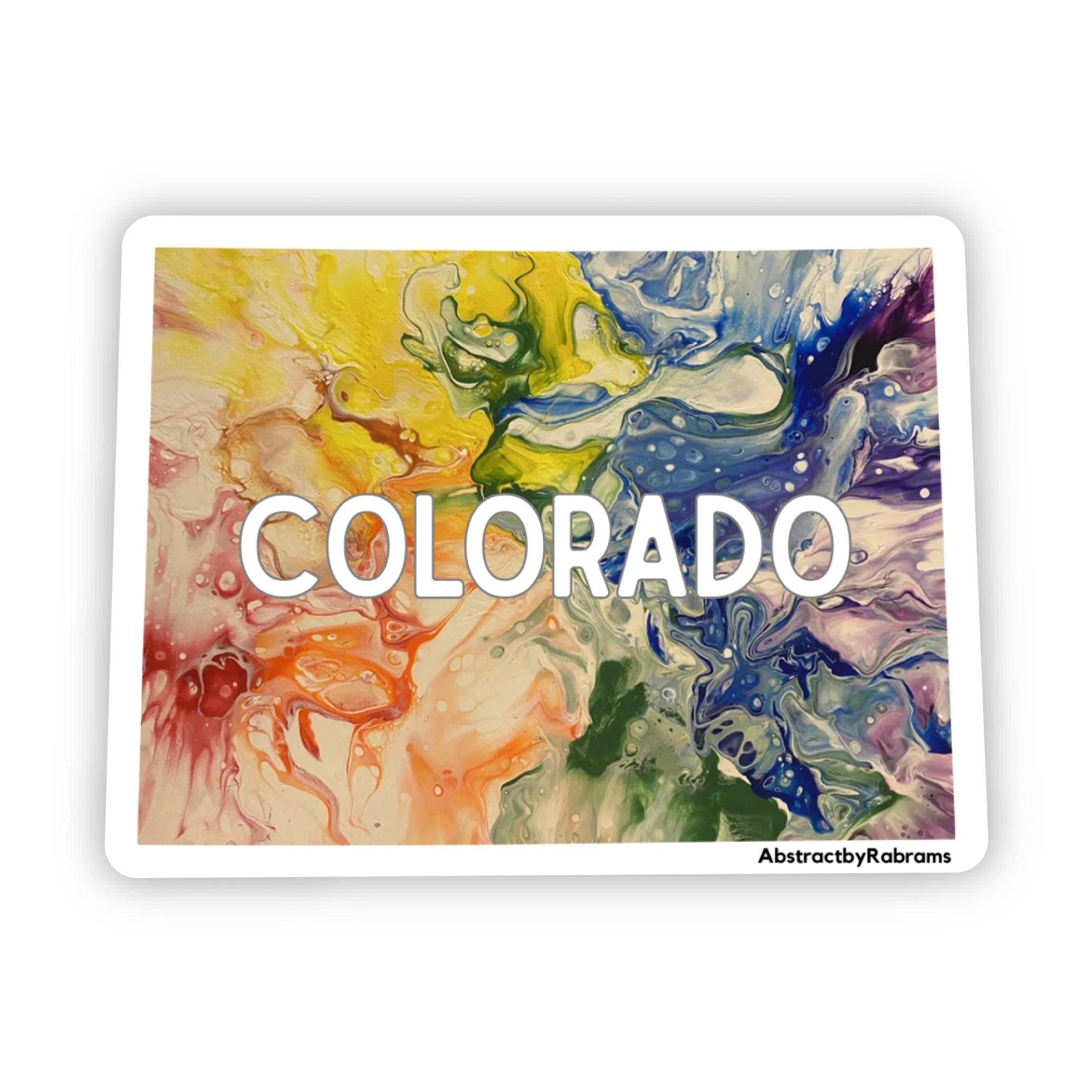 Colorado Stickers - 3"x2.3" - Vinyl - State Shape - Blue and Green