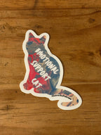 Emotional Support Cat - 3" Waterproof, Vinyl Sticker - 2.89" × 3" - Pink and Blue
