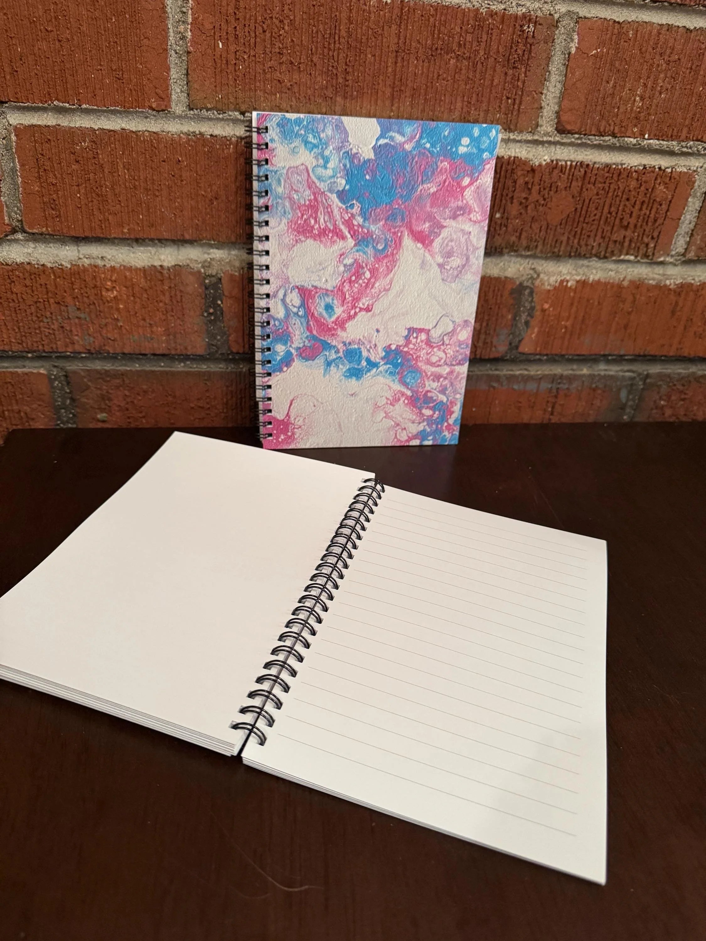 Blue and Pink Soft Touch Cover Spiral Journal -  5.5"x8" - LGBTQ