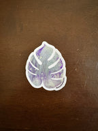 Monstera Sticker - 3″ - Purple and Grey  - Vinyl