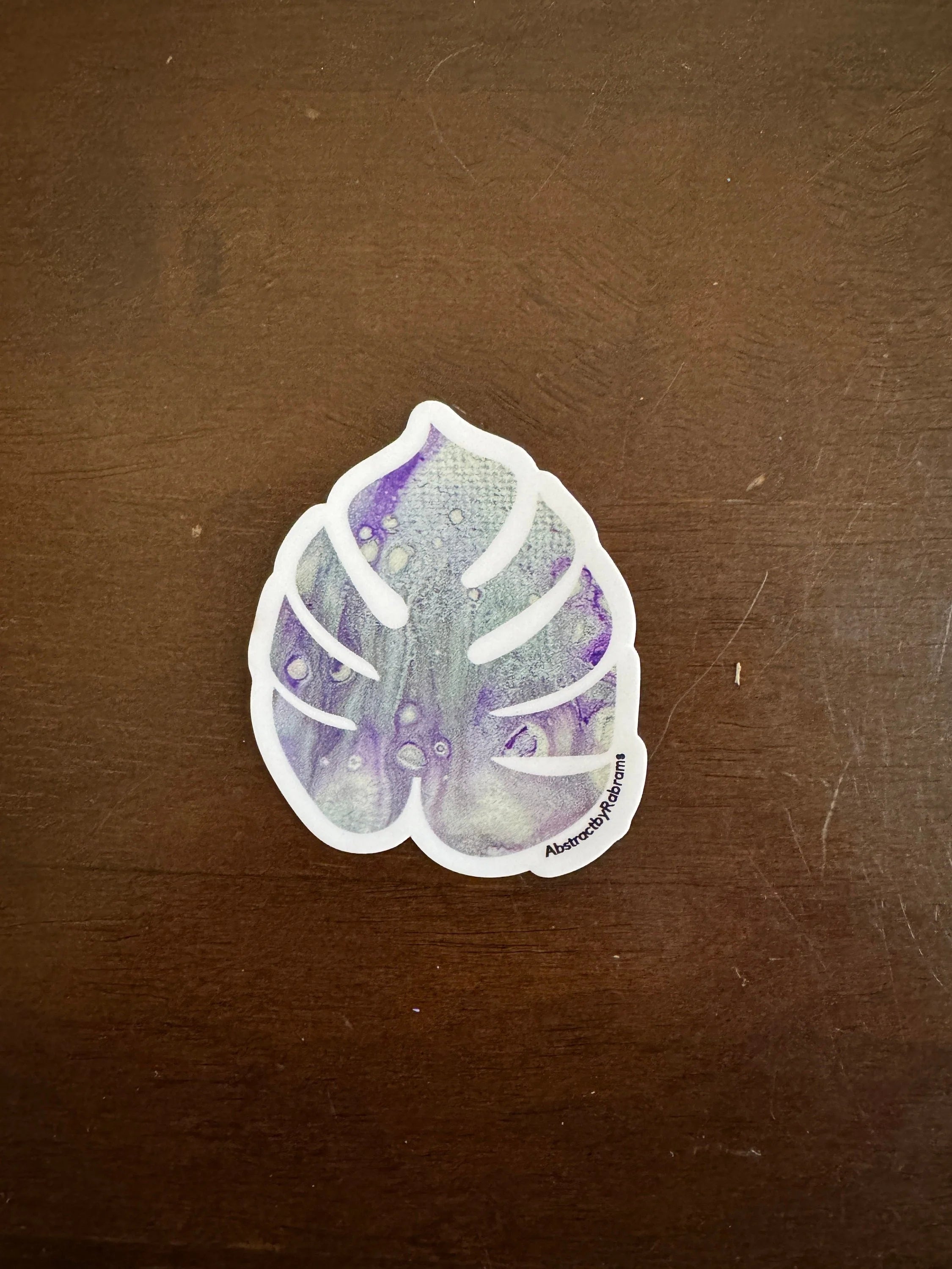 Monstera Sticker - 3″ - Purple and Grey  - Vinyl