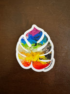 Monstera Sticker - 3″ - Vibrant Rainbow - Vinyl