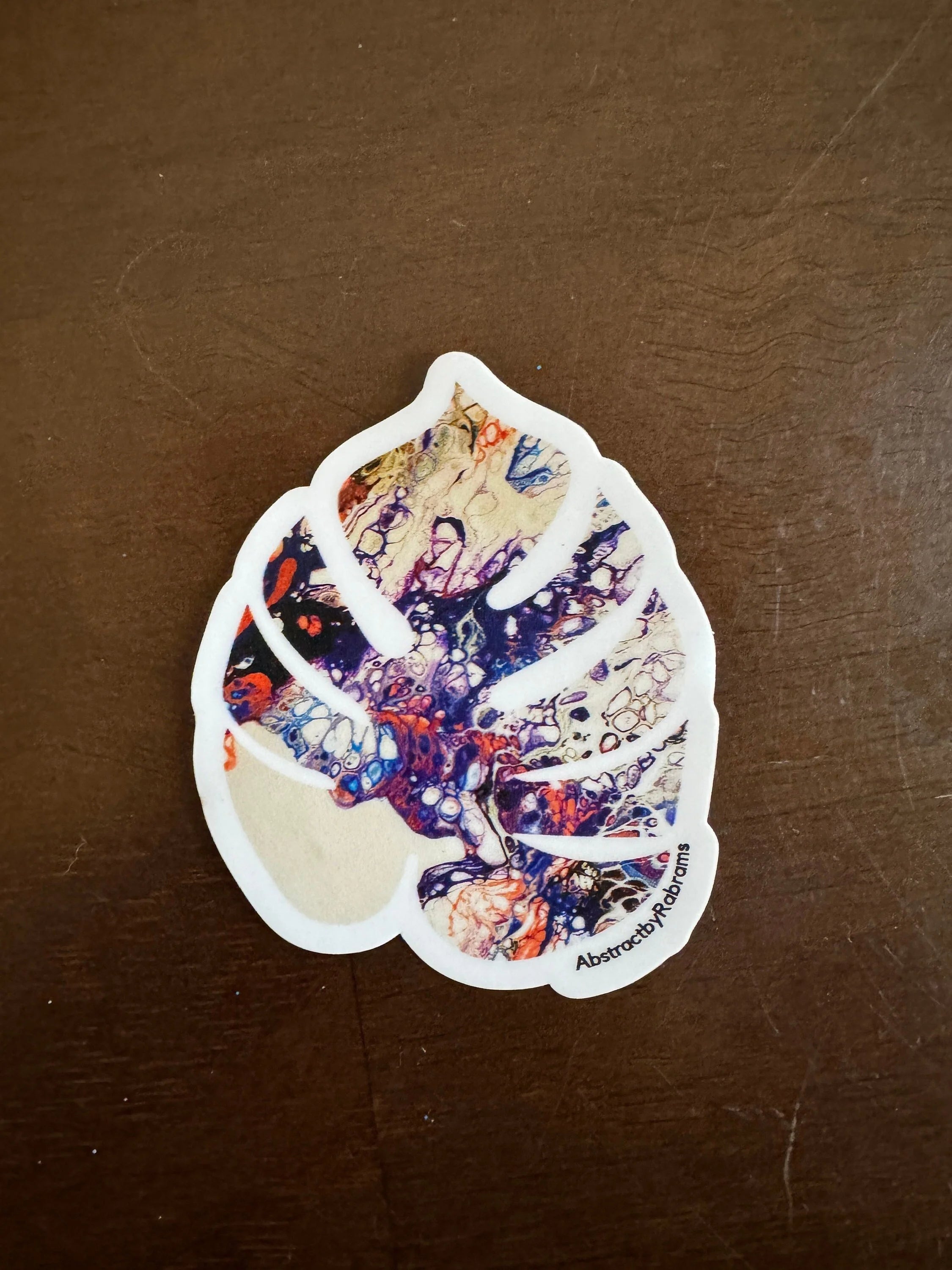 Monstera Sticker - 3″ - Pink, Blue, Purple and White - Vinyl