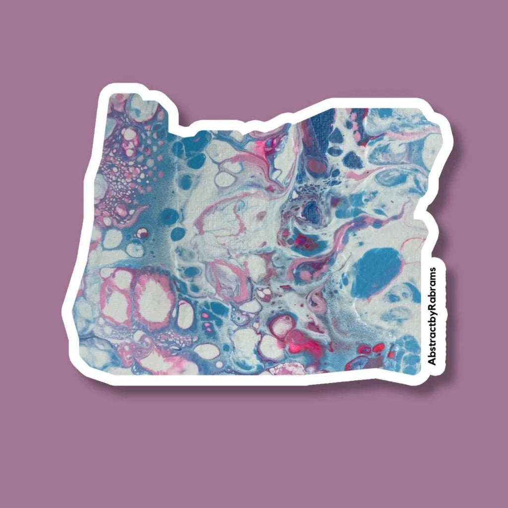 Oregon Sticker - 3” x 2.9" - Vinyl - Weatherproof - Colorful - Oregon State - Rainbow - Non Binary - Trans Pride - LGBTQ+