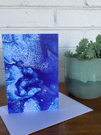 Abstract Snow Pour Painting Greeting Card - 4"x6" - Blank Inside - All Occasions