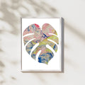 Yellow, Blue and Pink Monstera Print