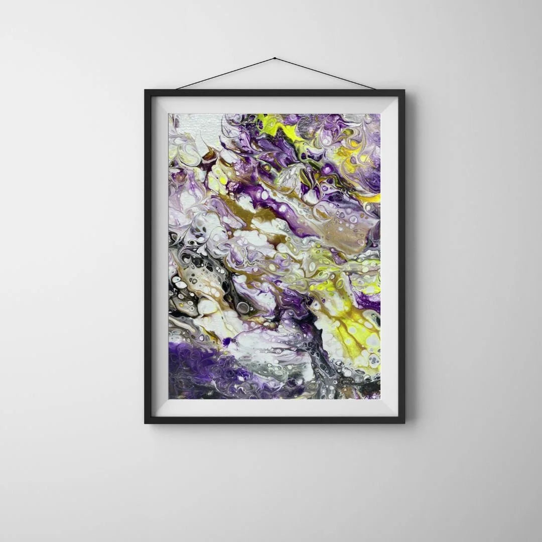 Nonbinary Pride Art Print - Purple, Yellow, Black, Gold, White