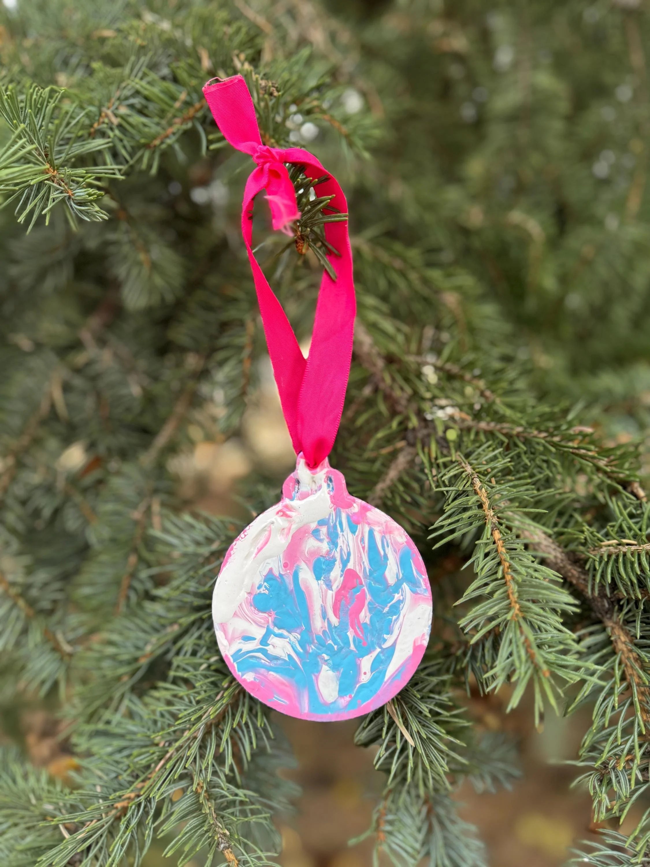Blue, Pink and White Ornaments
