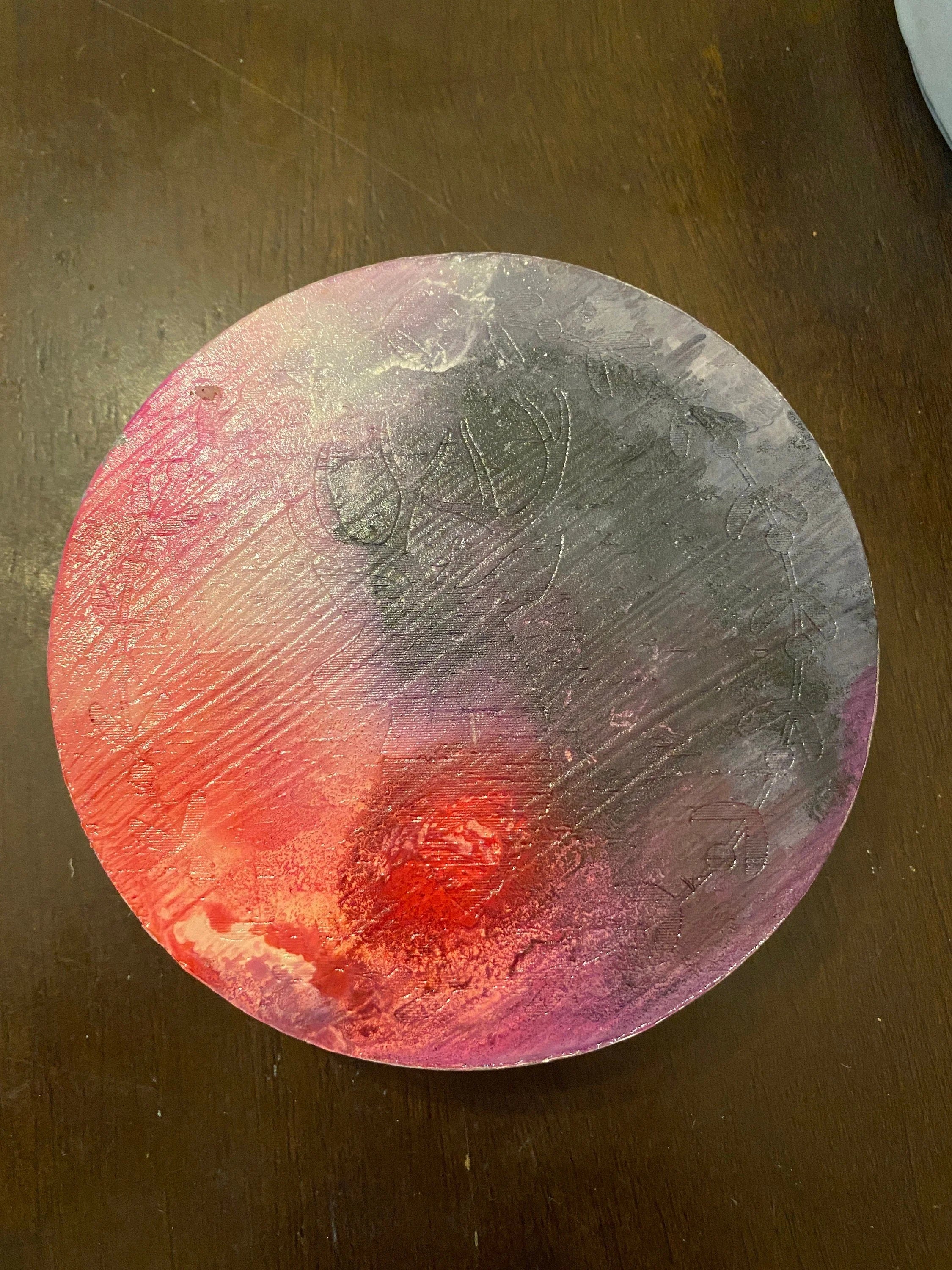 Upcycled Alcohol Ink Trivets - 4 1/4" - Abstract Kitchen - Cork Backing - Suitable for Hot and Cold items