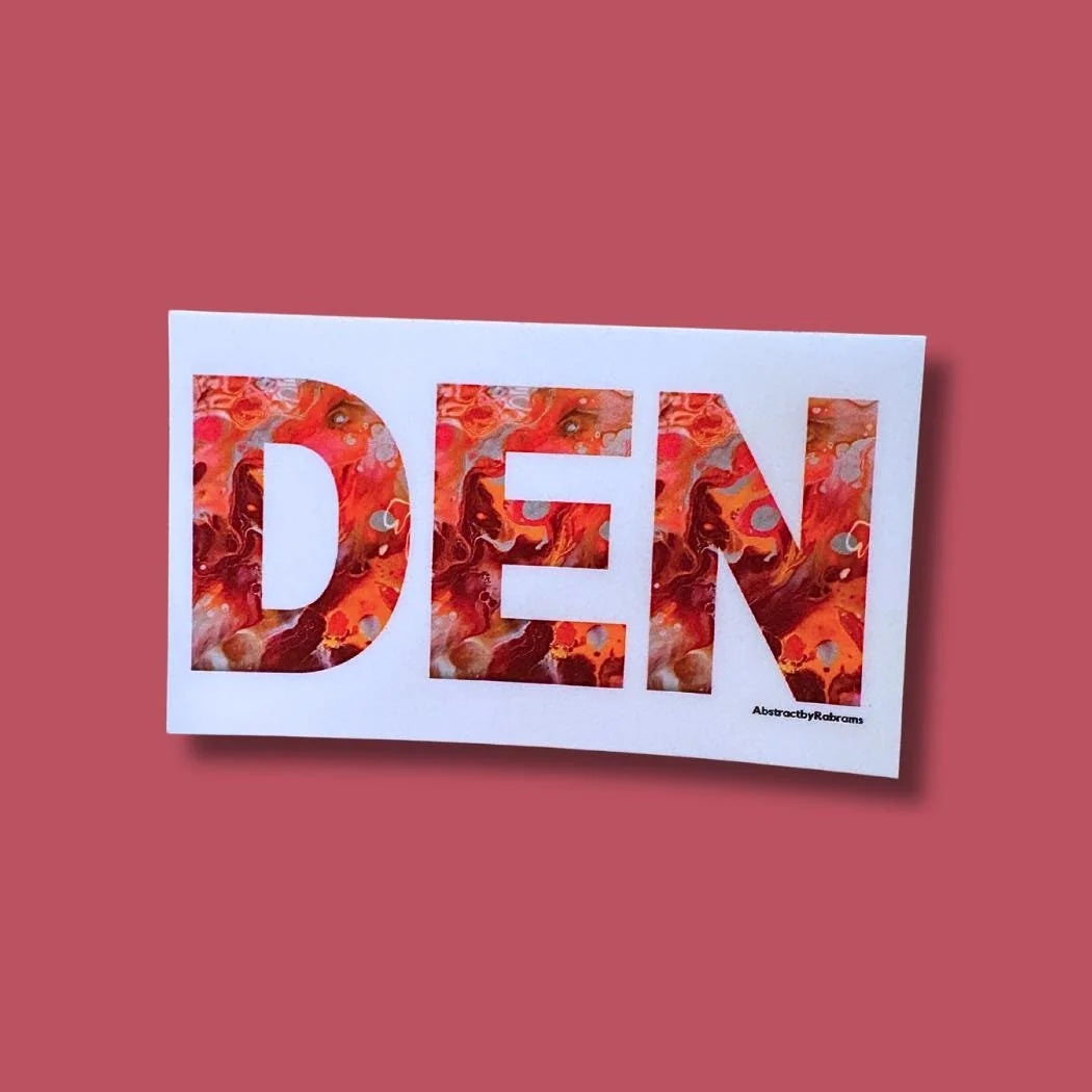 Denver Abbreviation "DEN" Stickers - 3"x1.75" - Vinyl - Weatherproof