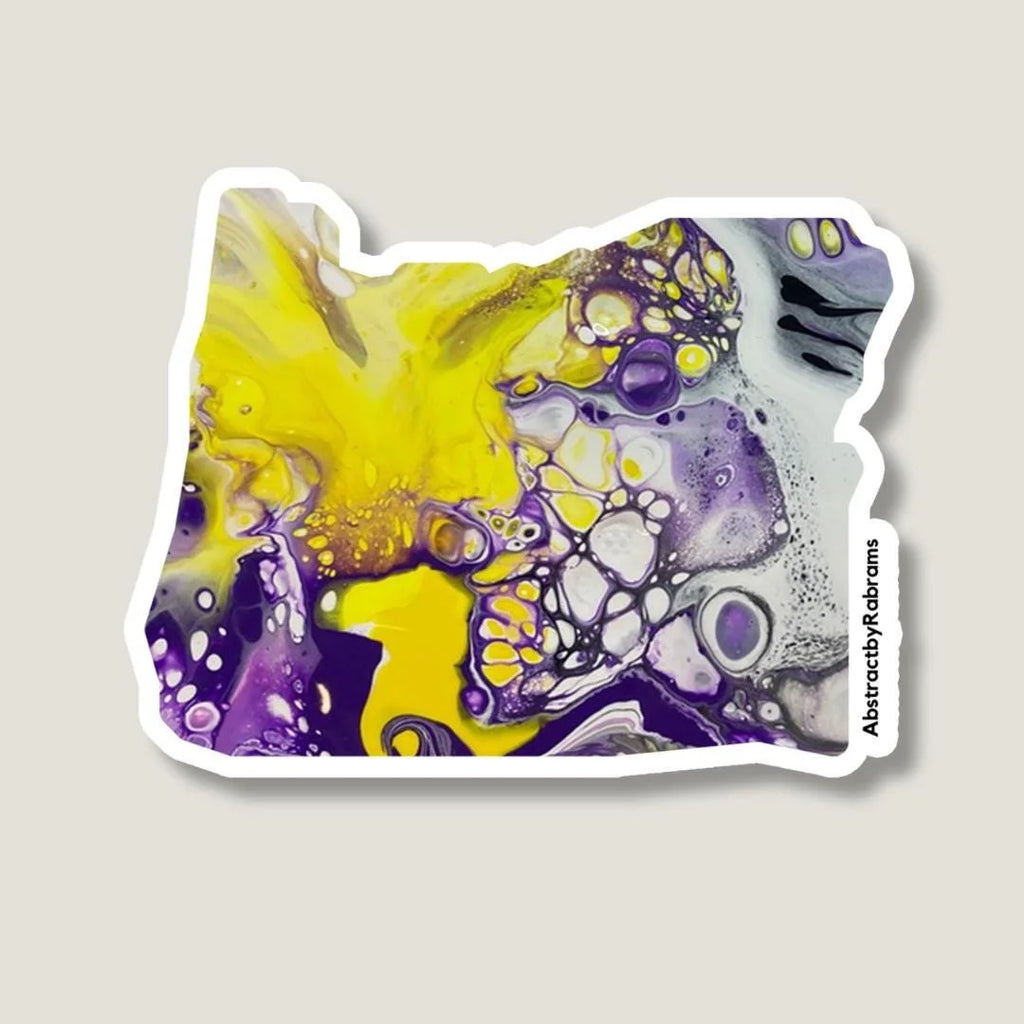 Oregon Sticker - 3” x 2.9" - Vinyl - Weatherproof - Colorful - Oregon State - Rainbow - Non Binary - Trans Pride - LGBTQ+