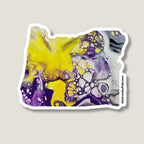 Oregon Sticker - 3” x 2.9" - Vinyl - Weatherproof - Colorful - Oregon State - Rainbow - Non Binary - Trans Pride - LGBTQ+