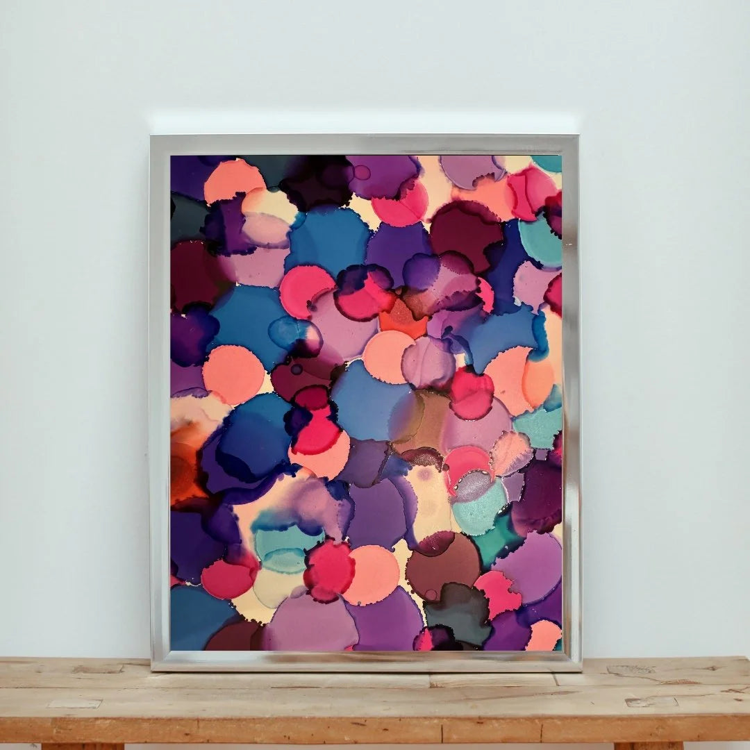 Pink, Purple and Blue Dots Art Print