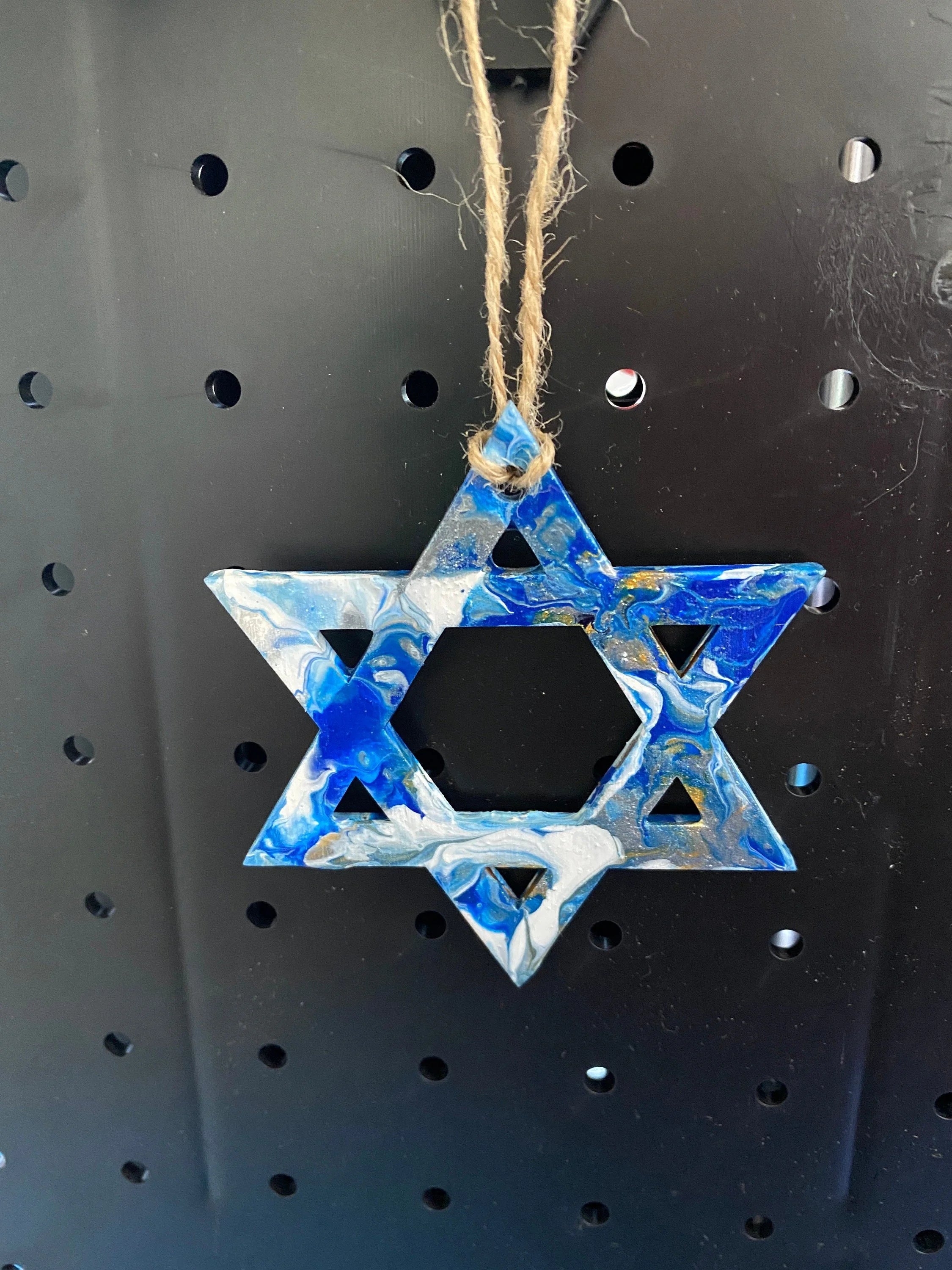 Painted Wooden Jewish Star decorations
