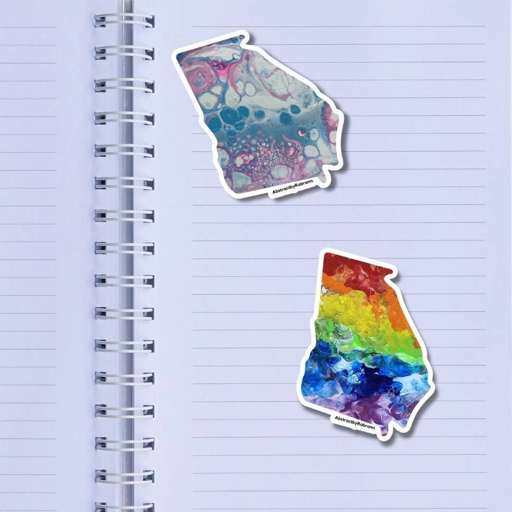 Georgia State Vinyl Sticker - 2.97” x 2.53" - Weatherproof - Colorful - Trans Pride, Rainbow, LGBTQ+
