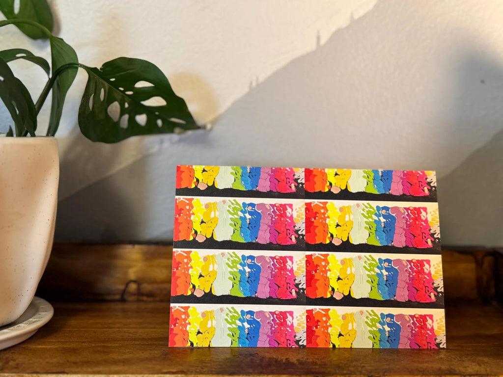 Abstract Rainbow Card - 4"x6" -  Blank Inside - 100% PCW Paper