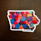 Iowa Vinyl Sticker - 3” x 2.5" - LGBTQ+ - Rainbow - Trans Pride - Iowa State Shape