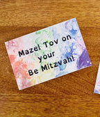 Mazel Tov on Your Be Mitzvah Greeting Card - Rainbow - Pastel - 4"x6"