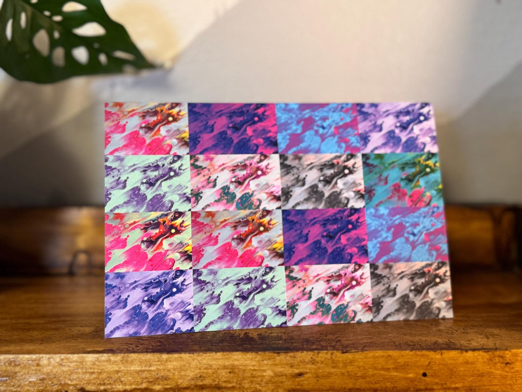 Abstract Pop Art Card - 4"x6" -  Blank Inside - 100% PCW Paper