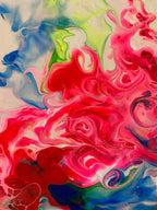 Polysexual Pride Pour Painting - "You are Loved #43" - 8"x8" - Subtle Pride Art - Fluid Artwork