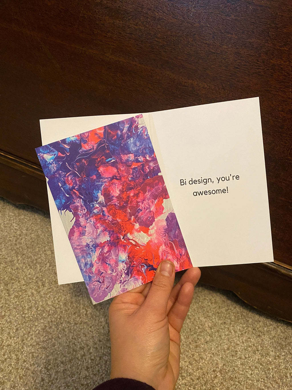 Clearance: Subtle Bi Pride Abstract Greeting Card - 4"x6" - Bisexual Pride - Subtle Pride Art