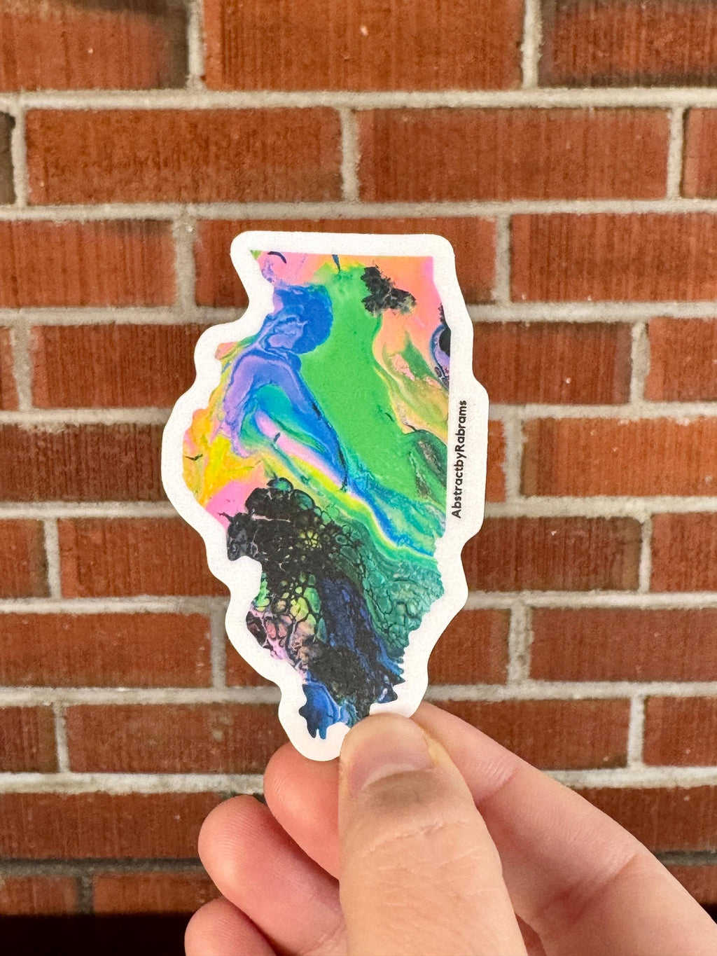 Illinois State Sticker - 3"x1.8" - Vinyl - Weatherproof