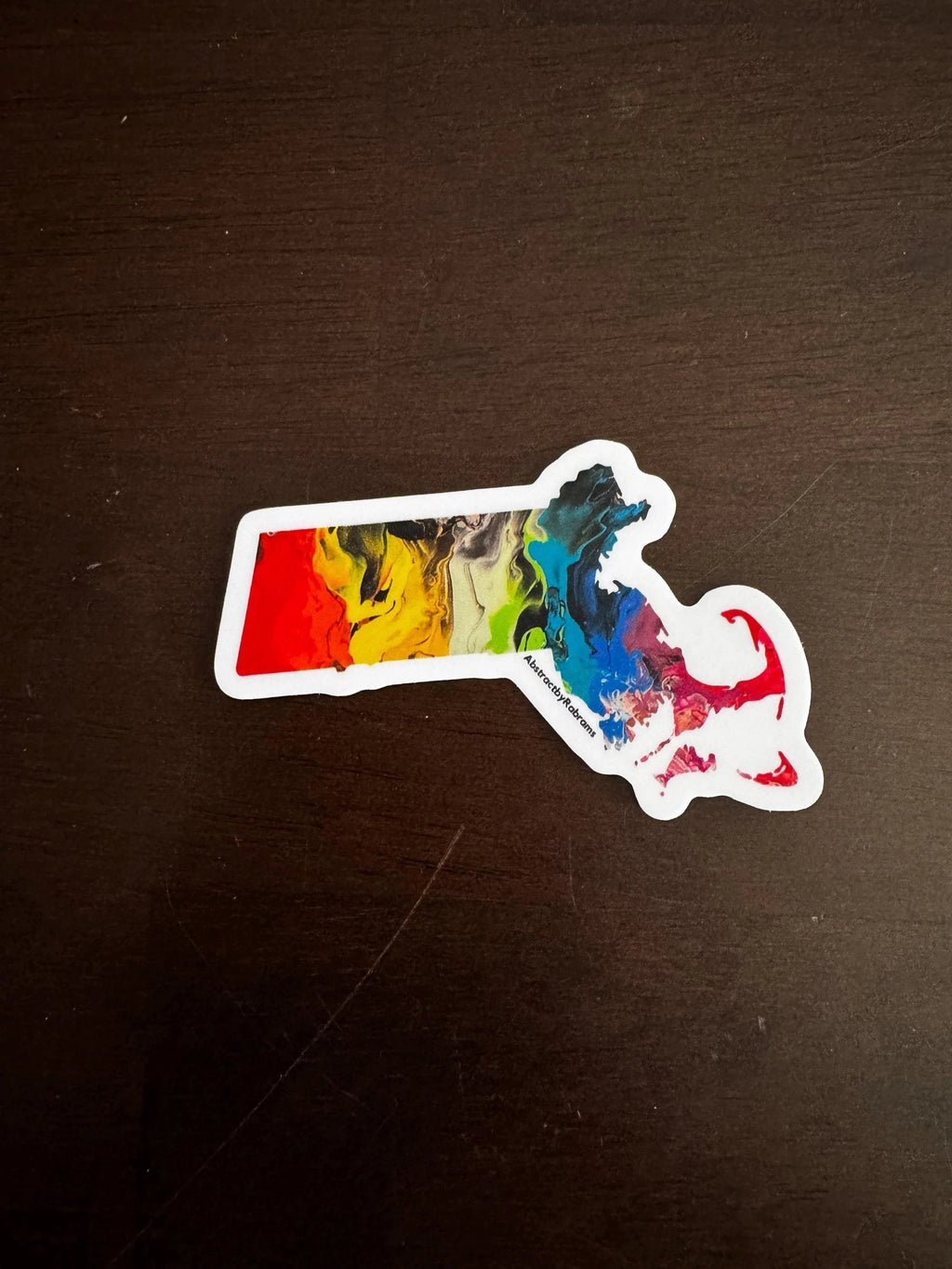 Massachusetts Vinyl Sticker - 3"x2" - Rainbow, Sunset, and Pastel -- Weatherproof - Massachusetts State Shape