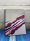 Softcover Spiral Sketchbook - Pink, Orange and Purple -  7 inch x 9 inch