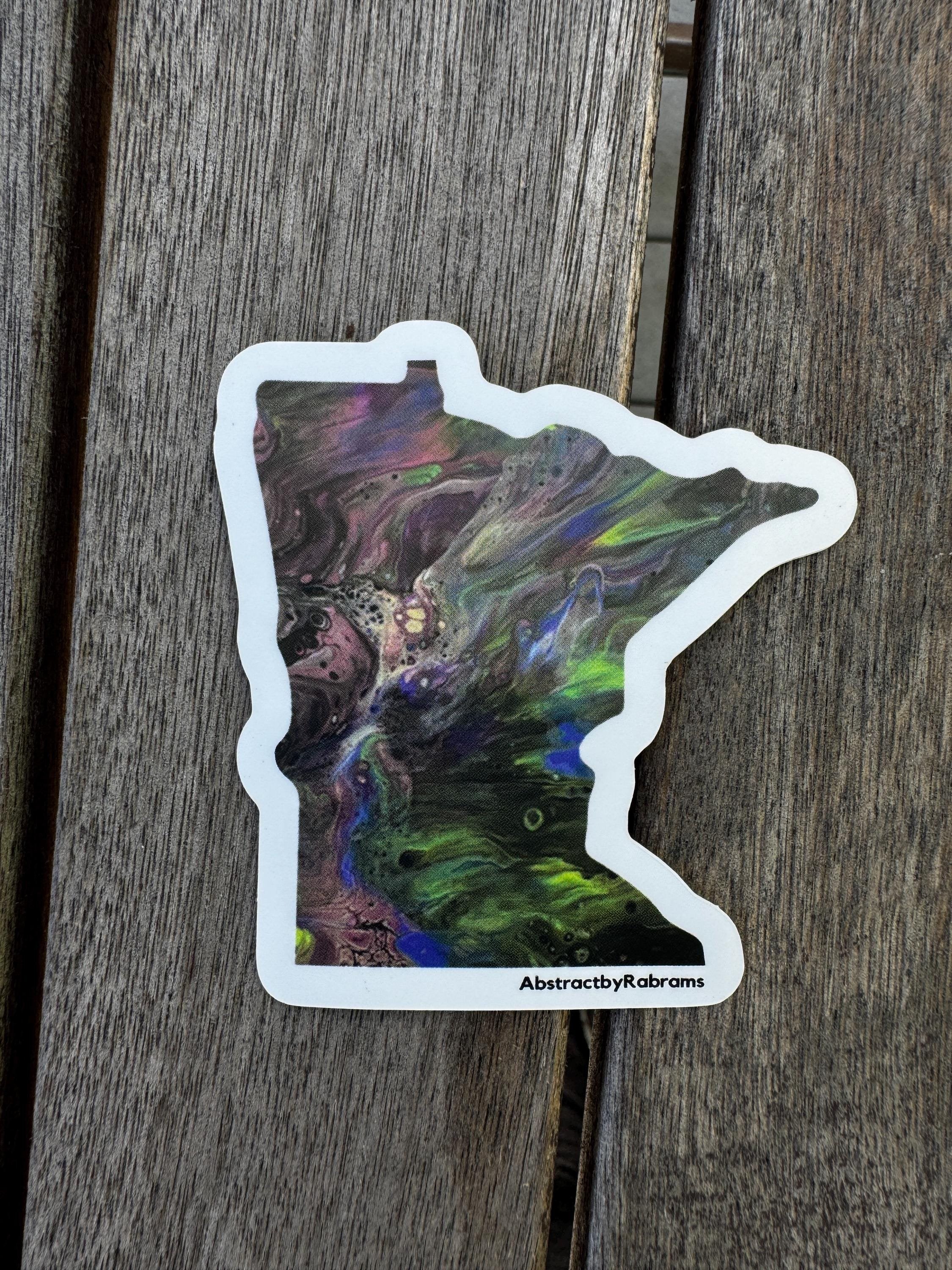Minnesota Sticker - 3" - Rainbow, Trans Pride, and Cool Colors - Polypropylene