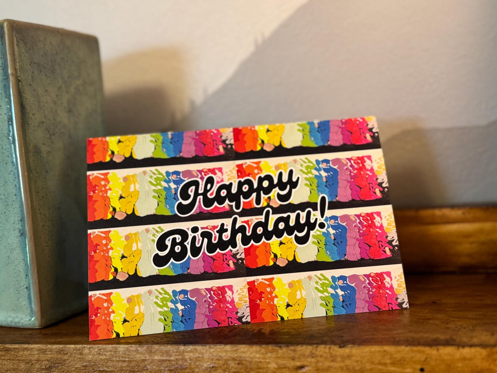 Rainbow Happy Birthday - 4"x6" - Birthday Card -  Blank Inside - 100% PCW Paper