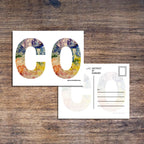 Colorado Abbreviation Postcard - CO -  4.25"x5.5" - Rainbow