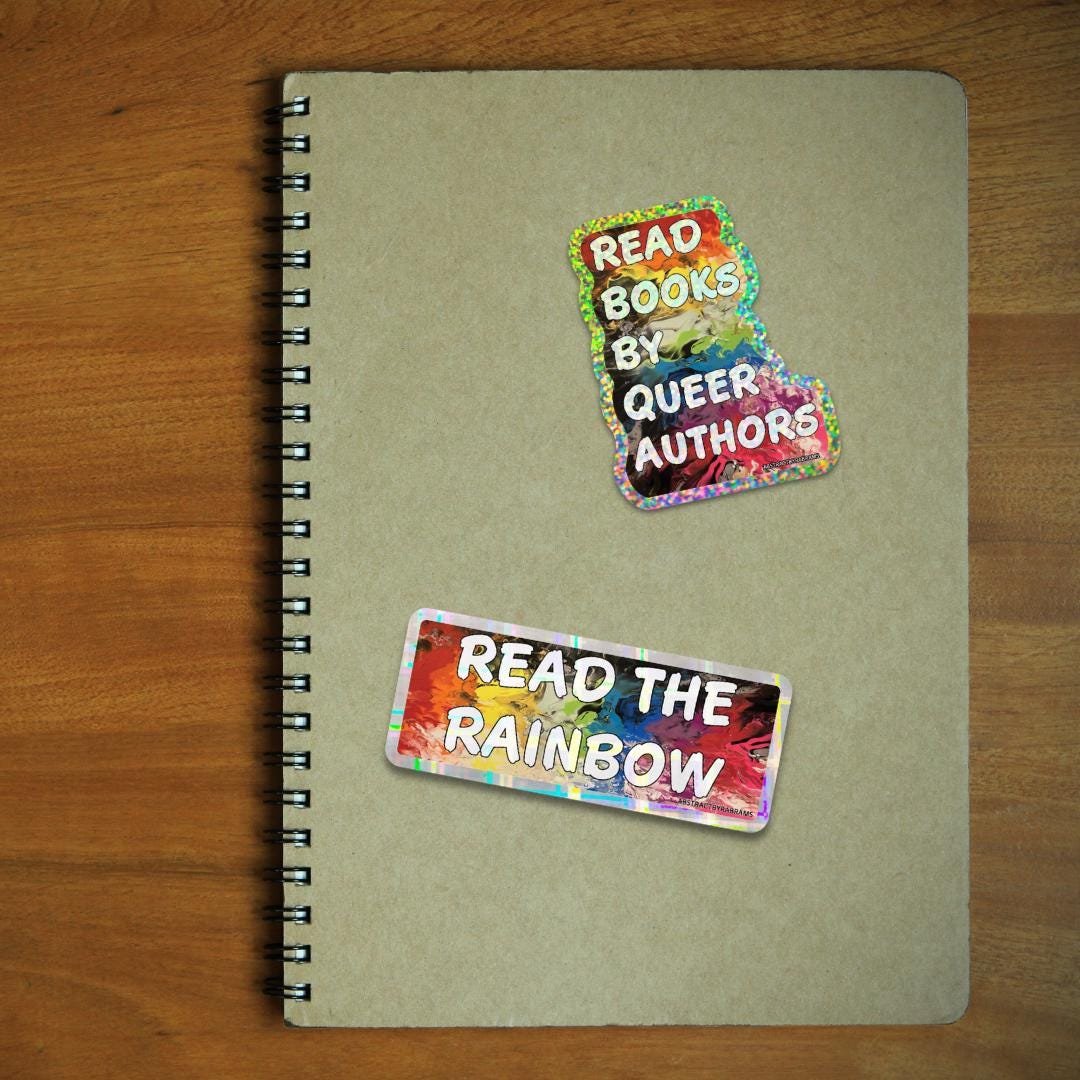 Read Books by Queer Authors Sticker - 3" - Rainbow - Vinyl - LGBTQ+ - Ally
