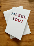 Mazel Tov Greeting Card - Colorful Letters