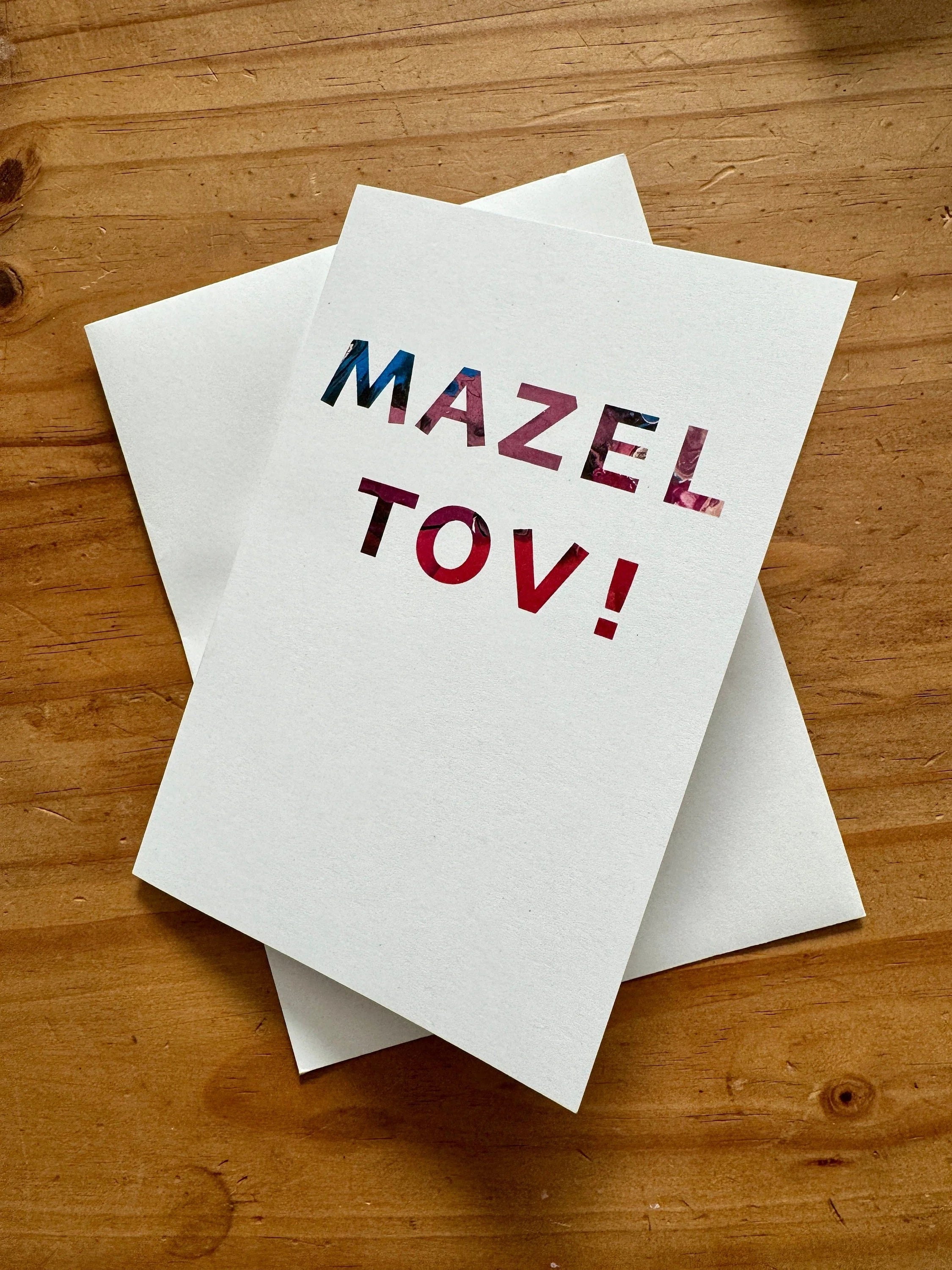 Mazel Tov Greeting Card - Colorful Letters