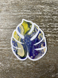 Monstera Sticker - 3″ - Yellow, Blue, Green - Vinyl