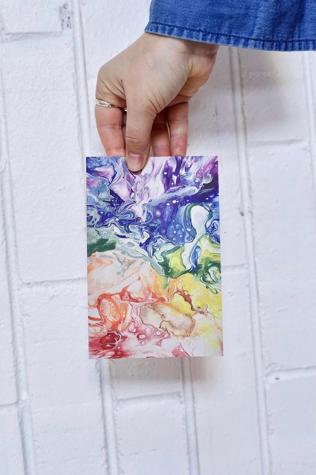 Rainbow Pour Painting Greeting Card - 4"x6"