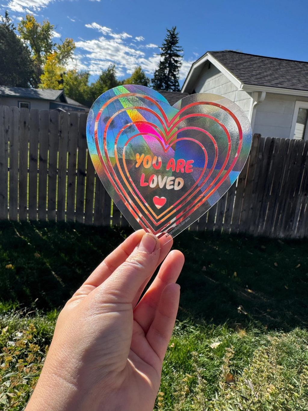 You Are Loved Sun Catcher Window Decal, 4.5"x4.5" - Suncatcher