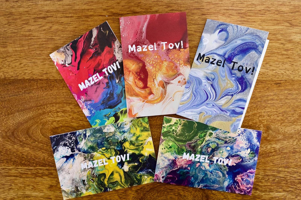 Mazel Tov Greeting Card - Abstract Painting