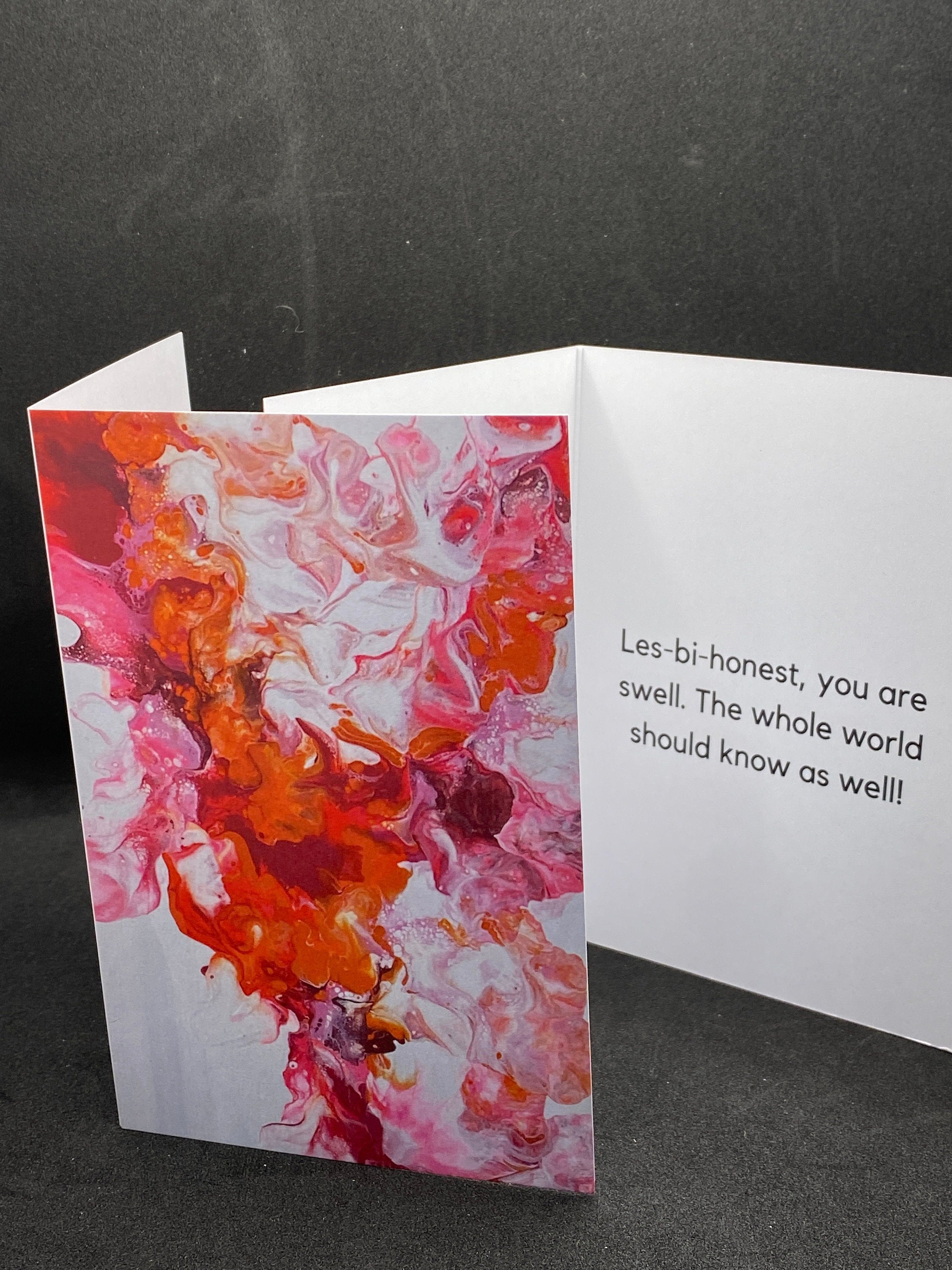 Clearance: Subtle Lesbian Pride Abstract Greeting Card - 4"x6"