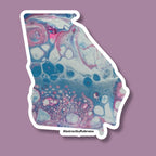 Georgia State Vinyl Sticker - 2.97” x 2.53" - Weatherproof - Colorful - Trans Pride, Rainbow, LGBTQ+